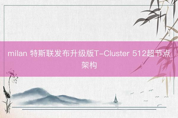 milan 特斯联发布升级版T-Cluster 512超节点架构