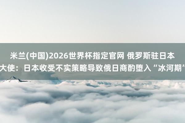米兰(中国)2026世界杯指定官网 俄罗斯驻日本大使：日本收受不实策略导致俄日商酌堕入“冰河期”