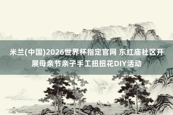 米兰(中国)2026世界杯指定官网 东红庙社区开展母亲节亲子手工扭扭花DIY活动