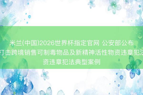 米兰(中国)2026世界杯指定官网 公安部公布10起照章打击跨境销售可制毒物品及新精神活性物资违章犯法典型案例