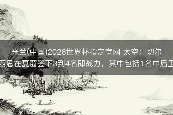 米兰(中国)2026世界杯指定官网 太空：切尔西思在夏窗签下3到4名即战力，其中包括1名中后卫