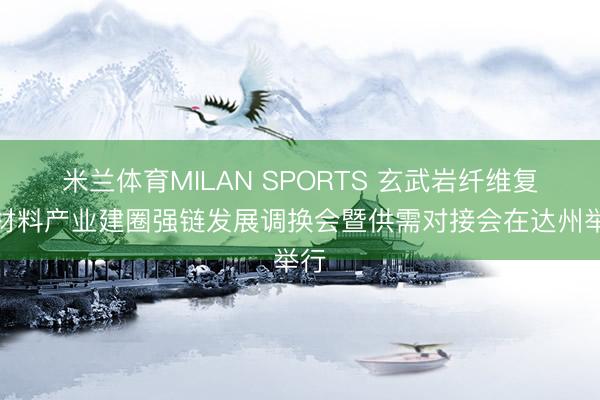米兰体育MILAN SPORTS 玄武岩纤维复合材料产业建圈强链发展调换会暨供需对接会在达州举行