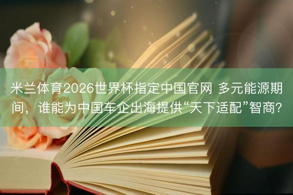 米兰体育2026世界杯指定中国官网 多元能源期间,谁能为中国车企出海提供“天下适配”智商?