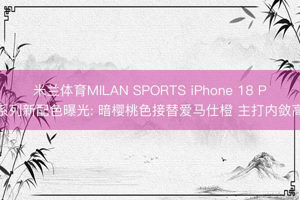 米兰体育MILAN SPORTS iPhone 18 Pro系列新配色曝光: 暗樱桃色接替爱马仕橙 主打内敛高档