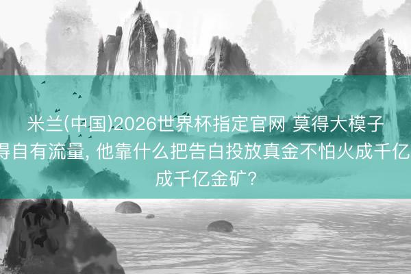 米兰(中国)2026世界杯指定官网 莫得大模子、莫得自有流量, 他靠什么把告白投放真金不怕火成千亿金矿?