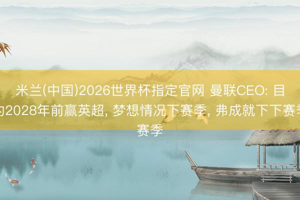米兰(中国)2026世界杯指定官网 曼联CEO: 目的2028年前赢英超, 梦想情况下赛季, 弗成就下下赛季