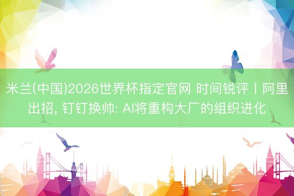 米兰(中国)2026世界杯指定官网 时间锐评丨阿里出招， 钉钉换帅: AI将重构大厂的组织进化