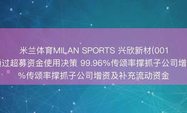 米兰体育MILAN SPORTS 兴欣新材(001358)鼓舞会高票通过超募资金使用决策 99.96%传颂率撑抓子公司增资及补充流动资金