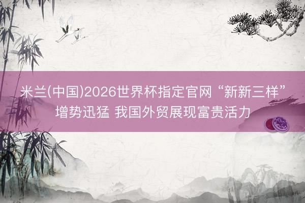 米兰(中国)2026世界杯指定官网 “新新三样”增势迅猛 我国外贸展现富贵活力