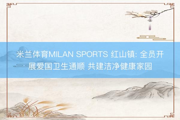 米兰体育MILAN SPORTS 红山镇: 全员开展爱国卫生通顺 共建洁净健康家园